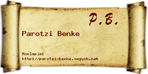 Parotzi Benke névjegykártya